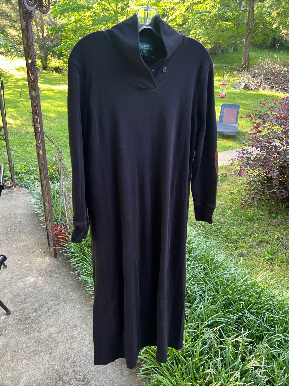 Ralph Lauren Black Long-Sleeve Maxi Knit Dress